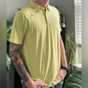 RHONE Size Medium Yellow Tech Polo